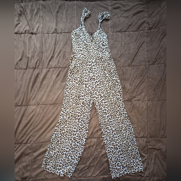 Leopard Print Jumpsuit With Wrap Top - Picture 2 of 5